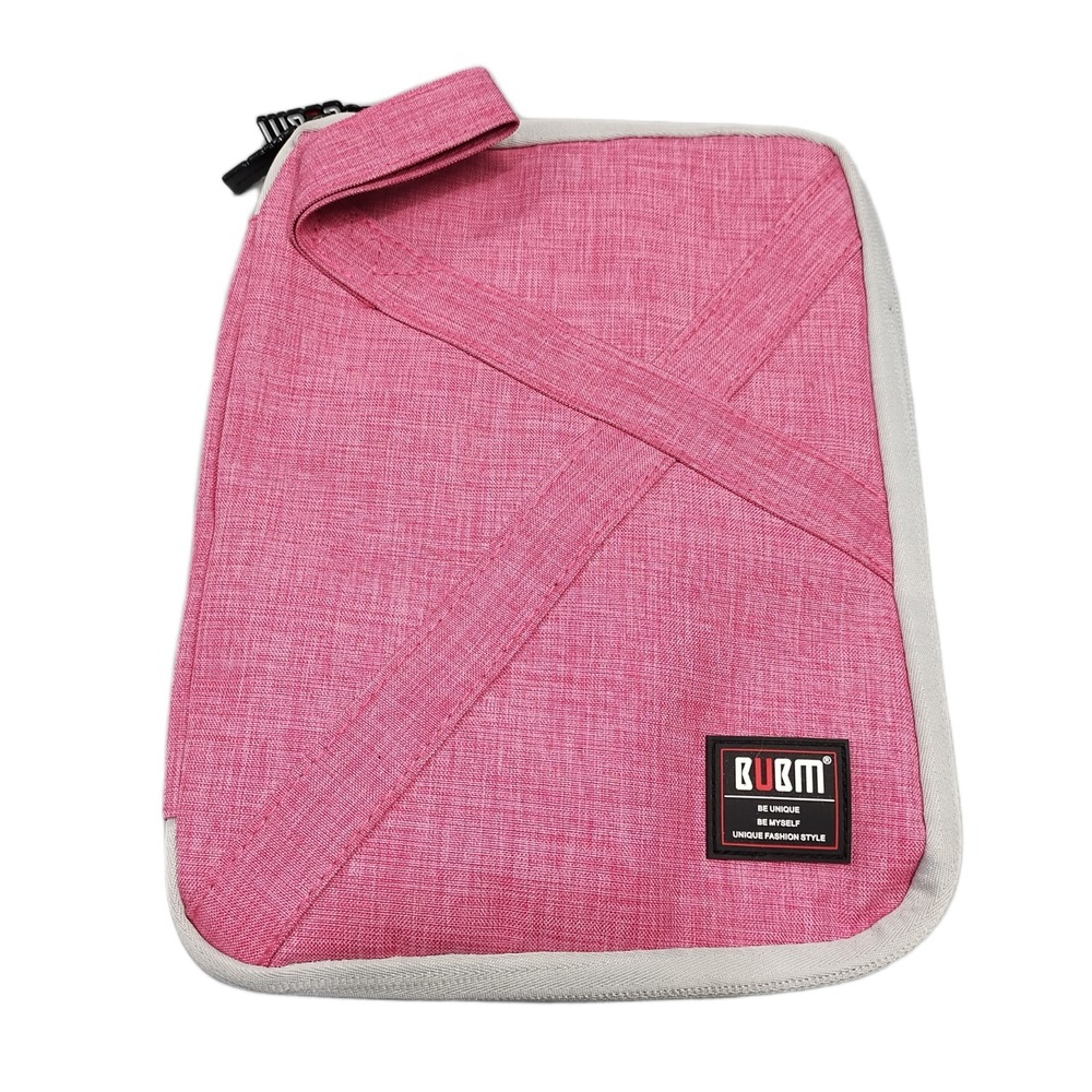 BUBM Travel USB Cable Earphone Flash Drive Organizer Bag Womens Pink Gray